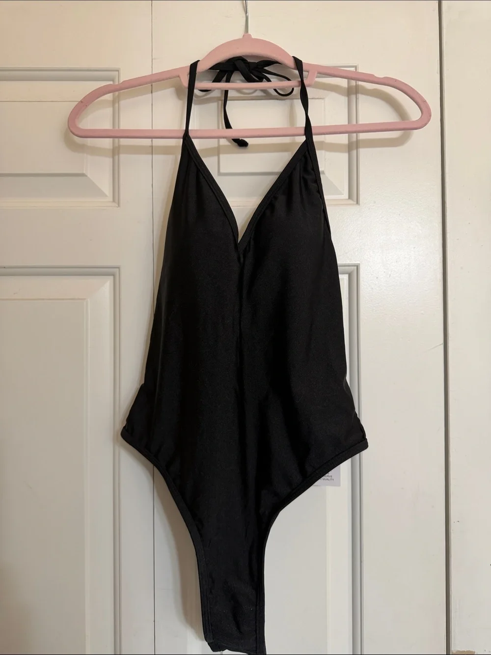 BEACHKINIS SEXY DEEP V HALTER BRAZILIAN SCRUNCH HIGH CUT ONE PIECE SWIMSUIT